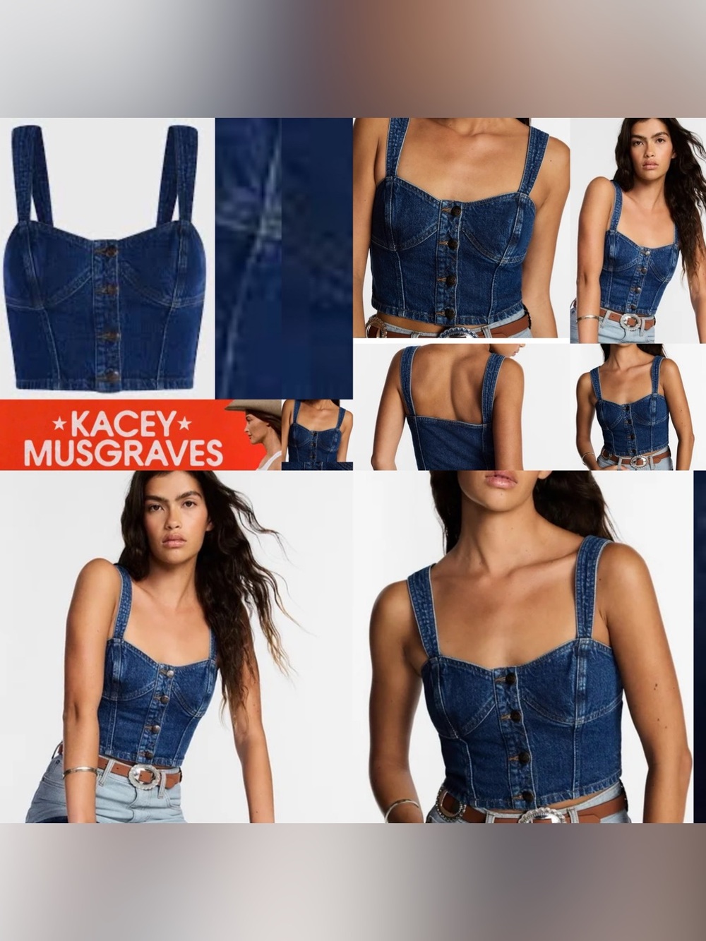 Kacey Musgraves denim top